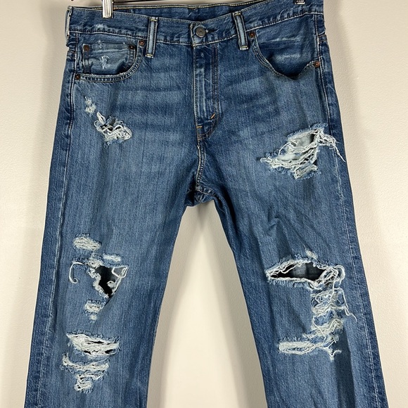 Levi’s 569 Medium Wash Distressed Boot Cut Jeans - Picture 2 of 5